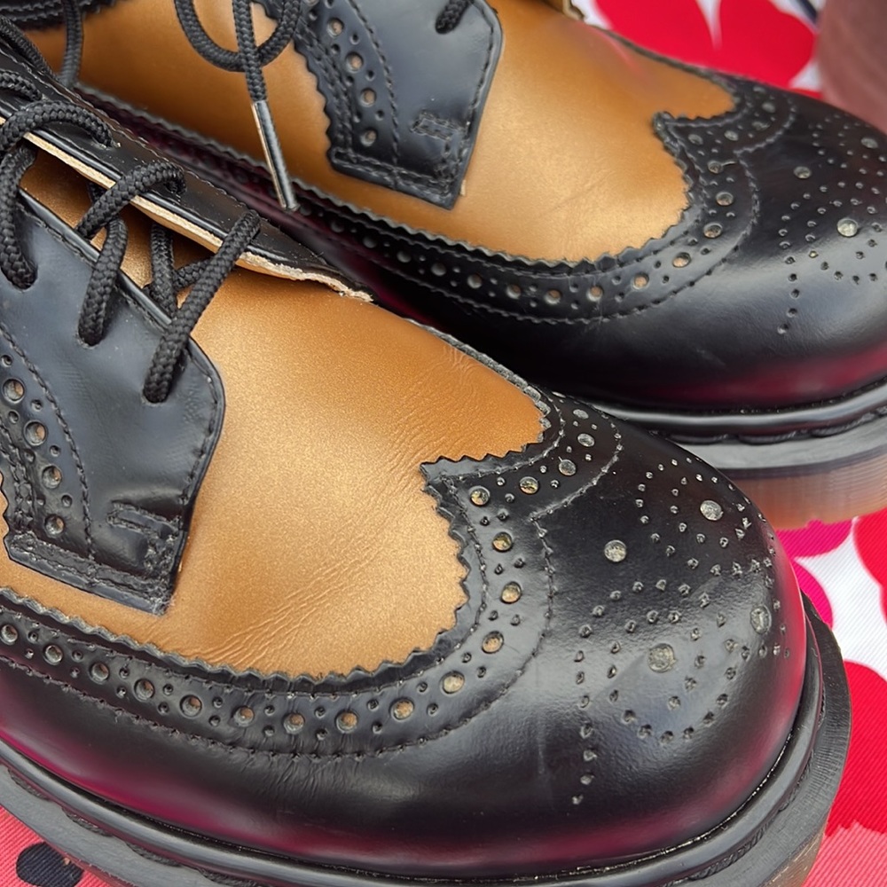 🏴 Dr. Martens MIE Vintage Platform 2-Tone Chunky Brogue Y2K Oxfords UK 7 - Picture 15 of 17